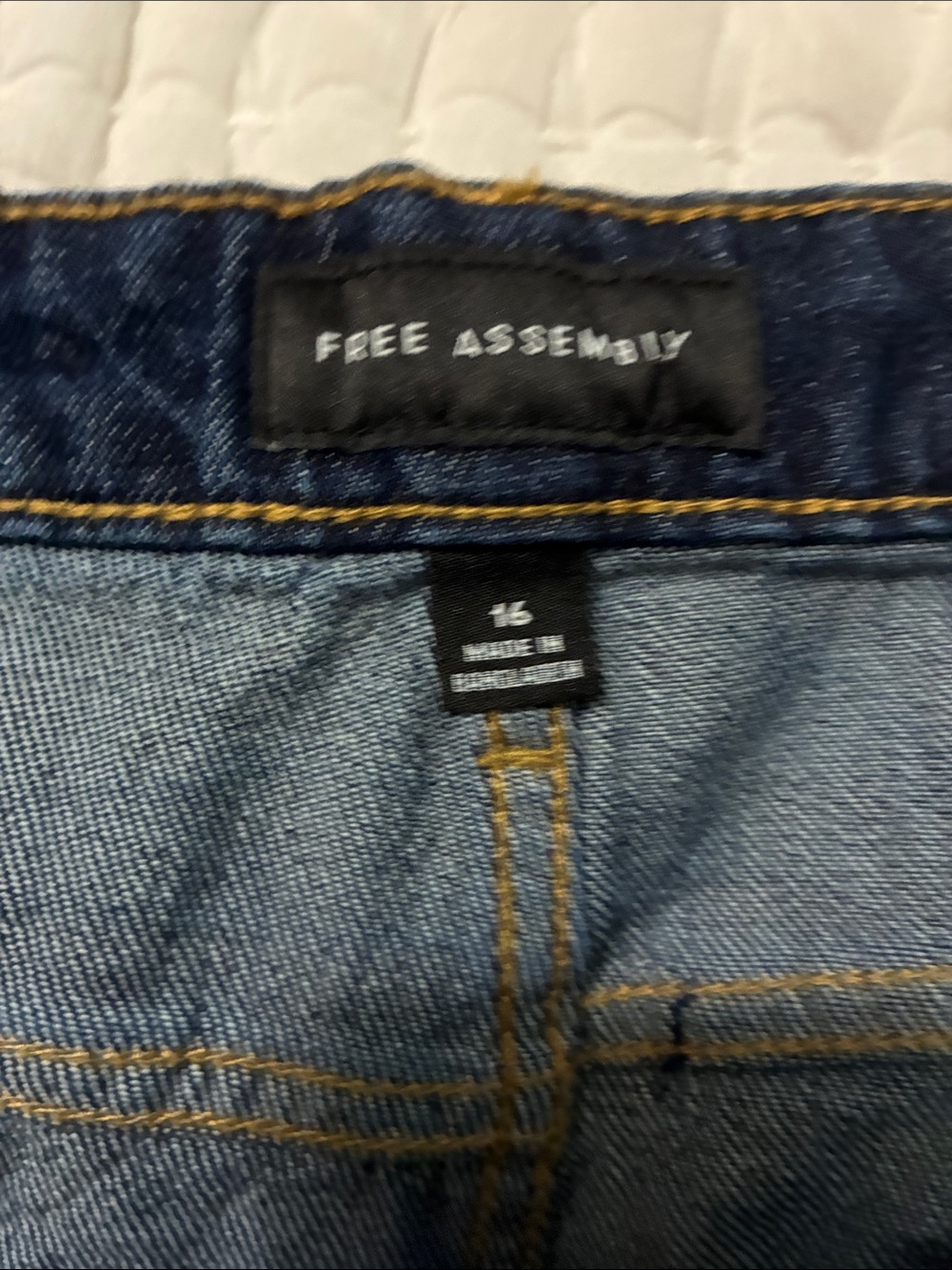 Wide Leg Dark Blue Jeans - High-Rise Denim Raw hem Size 16 NWT - Picture 6 of 7